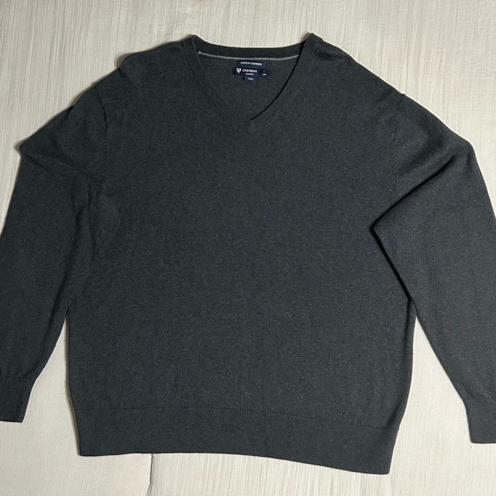 Daniel Cremieux Charcoal Cotten/Cashmere  V-Neck Sweater